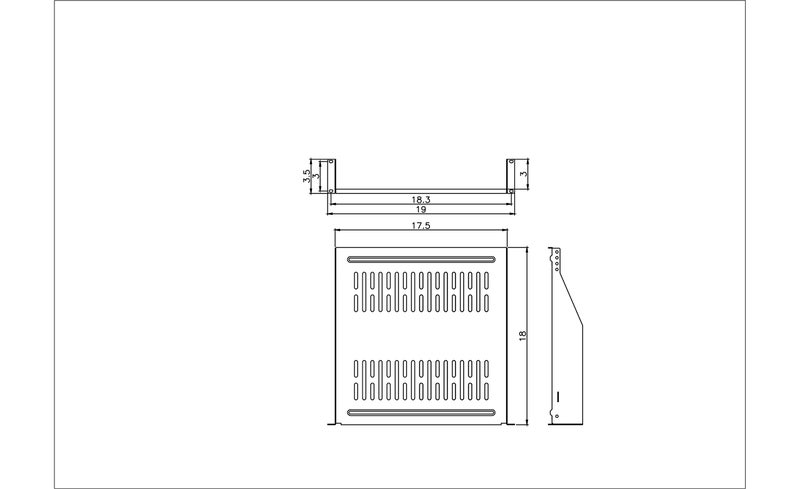 RAISING ELECTRONICS 1 Pack 19inch Vented Steel 2 Space 2U Rack Mount Cantilever Network Shelf 18inch Deep - Image 2